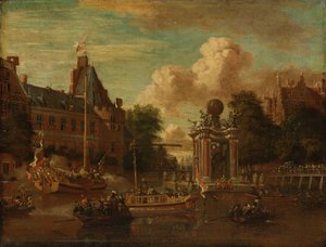 Moskevské vyslanectví na návštěvě Amsterdamu, 29. srpna 1697 od Abraham Storck
