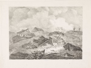 Průlom Kamperdijku, 1825 od Abraham Vinkeles
