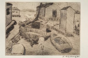 Pouliční scéna, budova nebo portrét, 1900. od Abraham Walkowitz