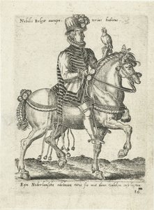 Holandský šlechtic na koni sokolnictví od Abraham de Bruyn (attributed to)