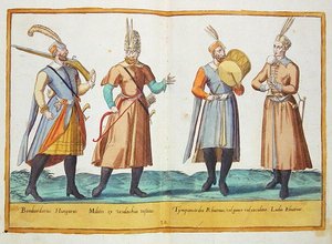 Kostýmy ze šestnáctého století z „Omnium Poene Gentium Imagines“, vydané v Kolíně nad Rýnem od Abraham de Bruyn
