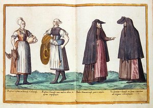 Kostýmy ze šestnáctého století z „Omnium Poene Gentium Imagines“, vydané v Kolíně nad Rýnem od Abraham de Bruyn