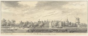 Pohled na Goudu, přes IJssel od Abraham de Haen (II)