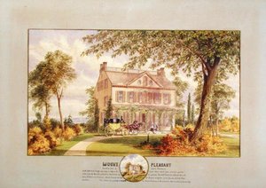 Mount Pleasant (Beekman Mansion), New York City, asi 1874 (akvarel, kvaš a grafit na papíře) od Abram Hosier