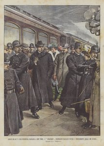 Příjezd M ° And Mascagni Orchestra V New Yorku, policisté chrání Mascagni před?