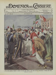 Příjezd týmu do Tripolisu pod velením abruzzského vévody, arabští představitelé přijímají ?
