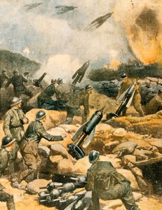 Bombardování linek Carso od Achille Beltrame