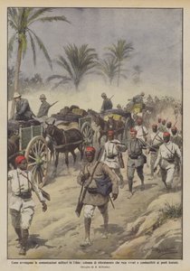 Jak probíhá vojenská komunikace v Libyi, zásobovací koloně převážející jídlo?