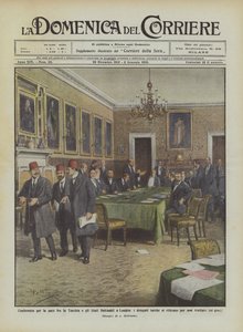 Mírová konference mezi Tureckem a balkánskými státy v Londýně, turečtí delegáti? od Achille Beltrame