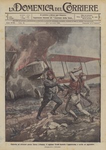 Kapitán Hercules, který byl nucen přistát poblíž Zarnecu (Albánie), zapálí letadlo a zabije útočníka.
