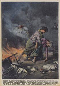 Hrdinství dvou Italů při požáru v Londýně od Achille Beltrame