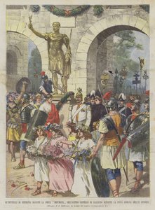 Imperials of Germany Před Decumanskou bránou starobylého hradu Saalburg během? od Achille Beltrame