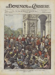 Royals v Paříži, triumfální vchod do průvodu na Avenue des Champs-Elysees od Achille Beltrame