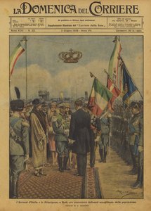 Italští panovníci a princezny na Rhodosu, kde se jim dostalo nadšeného přivítání od obyvatel.