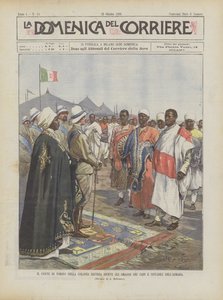 Hrabě z Turína v eritrejské kolonii přijímá pocty náčelníků a významných osobností Asmary