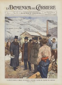Vévoda z Janova v Iselle, kam chodí na návštěvu tunelu Simplon od Achille Beltrame
