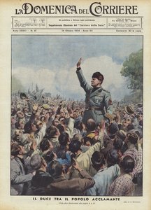Il Duce mezi jásajícím lidem