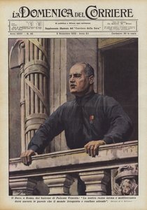 Duce, v Římě, z balkonu Palazzo Venezia, Naše latinská a středomořská rasa ještě dá ?