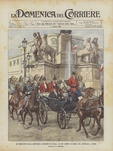 Prezident Francouzské republiky v Itálii, jeho příjezd na náměstí Piazza del Quirinale v Římě od Achille Beltrame