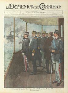 Král se účastní grandiózní přehlídky čtyřiceti osmi lodí týmu ve vodách Benátek od Achille Beltrame
