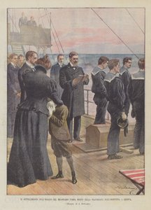 Pohřeb v oceánu hrobky milionáře mrtvý na přechodu z Argentiny do Janova
