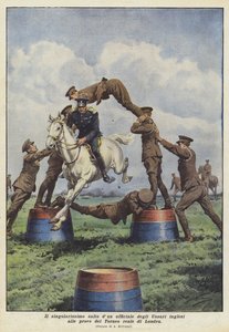 Unikátní skok britského husarského důstojníka na londýnských královských turnajových zkouškách.