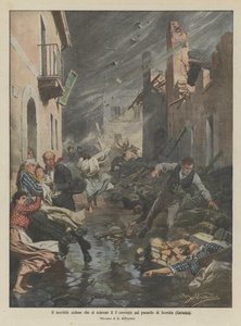 Hrozný cyklón, který vypukl na 3. proudu na vesnici Scordia (Gatania) od Achille Beltrame