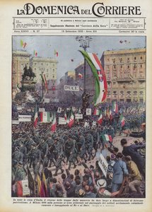 Ve všech italských městech se po návratu vojáků z manévrů konaly demonstrace ?
