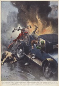 Při prudké srážce motocyklu a ?