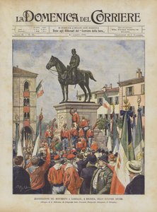 Inaugurace pomníku Garibaldiho v Bologni sochařem Zocchim