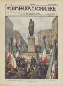 Inaugurace pomníku Giuseppe Parini, v Miláně, 26. listopadu 1899