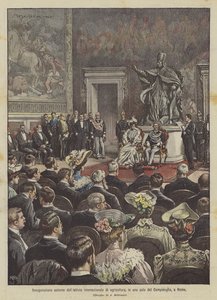 Slavnostní inaugurace Mezinárodního institutu zemědělství v místnosti Campidoglio v Římě