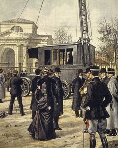 Italský fyzik Guglielmo Marconi se účastní experimentů s první mobilní rozhlasovou stanicí v Miláně 30. prosince od Achille Beltrame