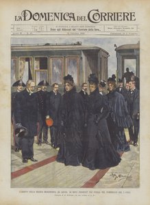Příjezd královny Margherity do Arony, odkud budete pokračovat do Stresy odpoledne 2. hodiny