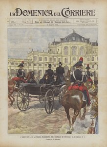 Příjezd HM královny Margherity na hrad Stupinigi dne 25. června USA
