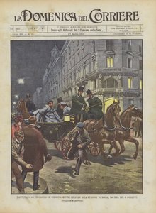 Útok na německého císaře při jeho cestě na nádraží v Brémách večer 6. od Achille Beltrame