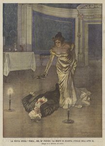 Pucciniho nová opera Tosca, Scarpiova smrt (finále druhého dějství)
