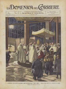 Inaugurační průvod velkého podzemního chrámu Corpus Domini v Miláně?