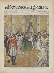 Slavnostní ceremoniál předání rodného listu princezny Jolandy-Margherity? od Achille Beltrame