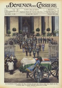 Žehnání těla vévody z Aosty před kostelem Gran Madre di Dio v Turíně? od Achille Beltrame