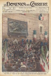 Oslava Alpini ve Veroně od Achille Beltrame