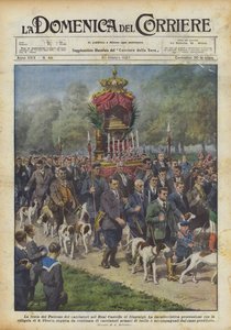 Svátek patrona lovců na královském hradě Stupinigi