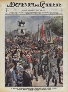 Grandiózní vlastenecká demonstrace v Miláně u příležitosti 20. září od Achille Beltrame