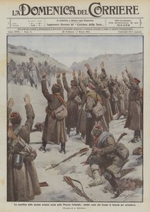 Porážka ruské 10. armády ve východním Prusku, ruští vojáci zvedli ruce ke kapitulaci