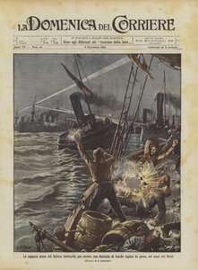 Ruský baltský tým omylem bombarduje flotilu britských rybářských člunů v Severním moři od Achille Beltrame
