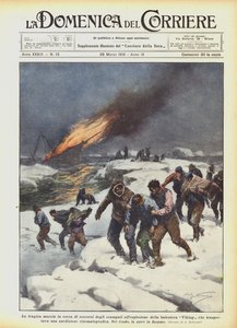 Tragický pochod za záchranou trosečníků, kteří přežili výbuch velrybářské lodi Viking, k němuž došlo na ostrově Capri.