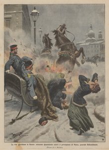 Každodenní život v Rusku, bombový útok proti guvernérovi Moskvy, generálu Holschelmannovi od Achille Beltrame