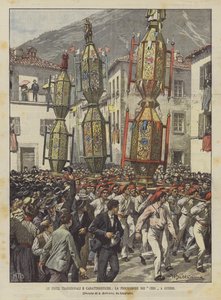 Tradiční a charakteristické festivaly, průvod svíček v Gubbiu od Achille Beltrame