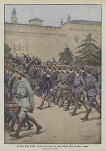 Nové milice Itálie, dobrovolníci v civilu ve vojenském časopise z listopadu II v Miláně