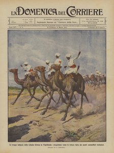 Domorodé jednotky eritrejské kolonie v Tripolitanii, průzkum směrem k zákopům vytvořeným? od Achille Beltrame